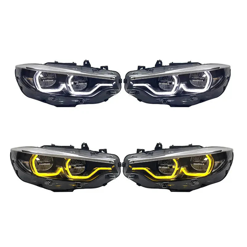 IKON Headlight for BMW F32 F36 LED 2012-2019 F36 F80 F33 DRL 420 430i 435i Yellow White Switchable