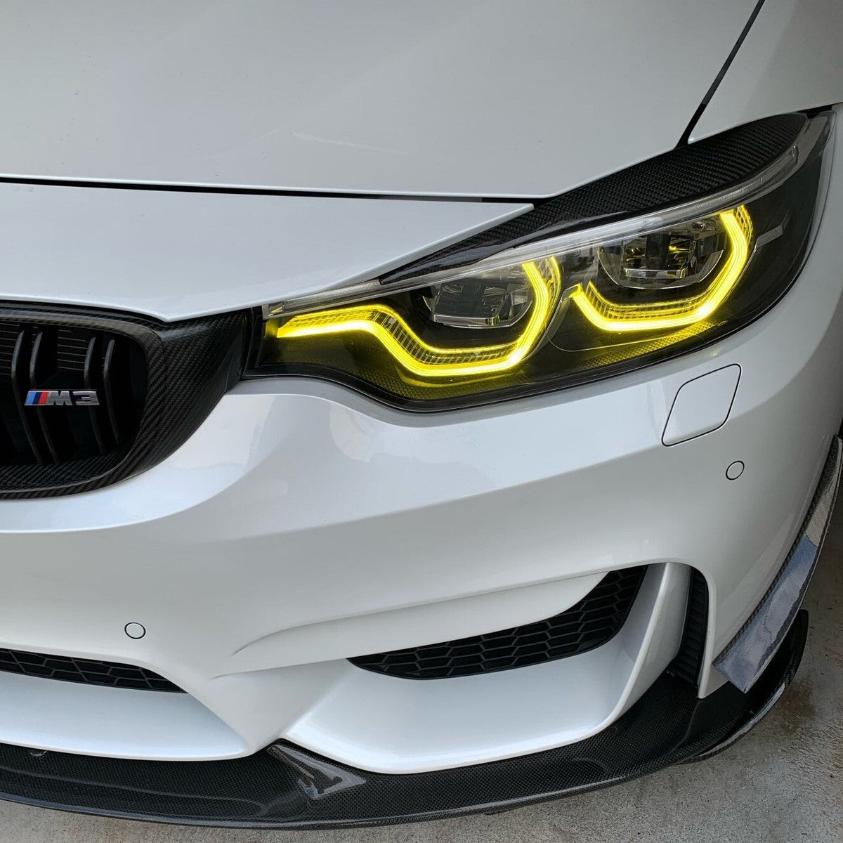 BMW M3/M4/4 Series Yellow DRL LED Headlights F80/F82/F83/F32/F33/F36 2017-20 ADAPTIVE