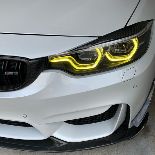 BMW M3/M4/4 Series Yellow DRL LED Headlights F80/F82/F83/F32/F33/F36 2017-20 ADAPTIVE
